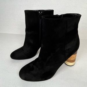 Anthropologie Farylrobin Chunky Boho ankle Boots Black Size 9